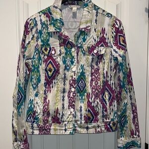 Vintage stretch jacket western southwest tribal boho Jones New York size L
